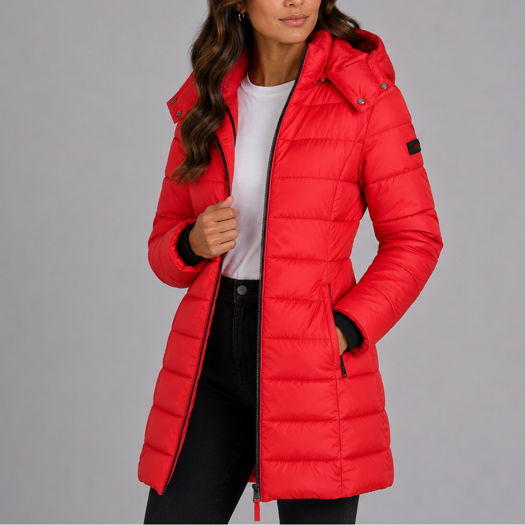 Honor longline hooded quilted puffer coat – image 5