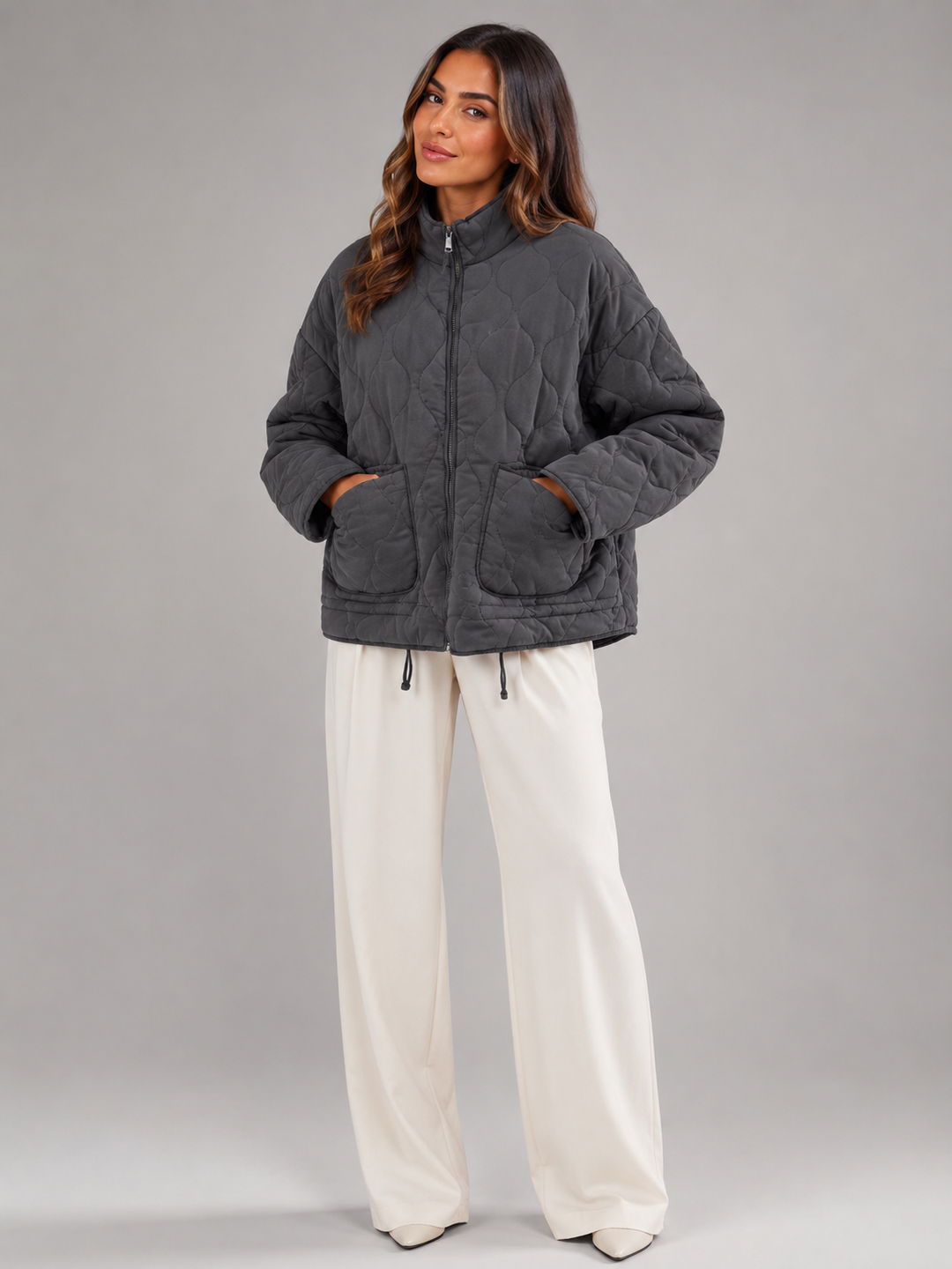 Briony quilted jacket with utility pockets
