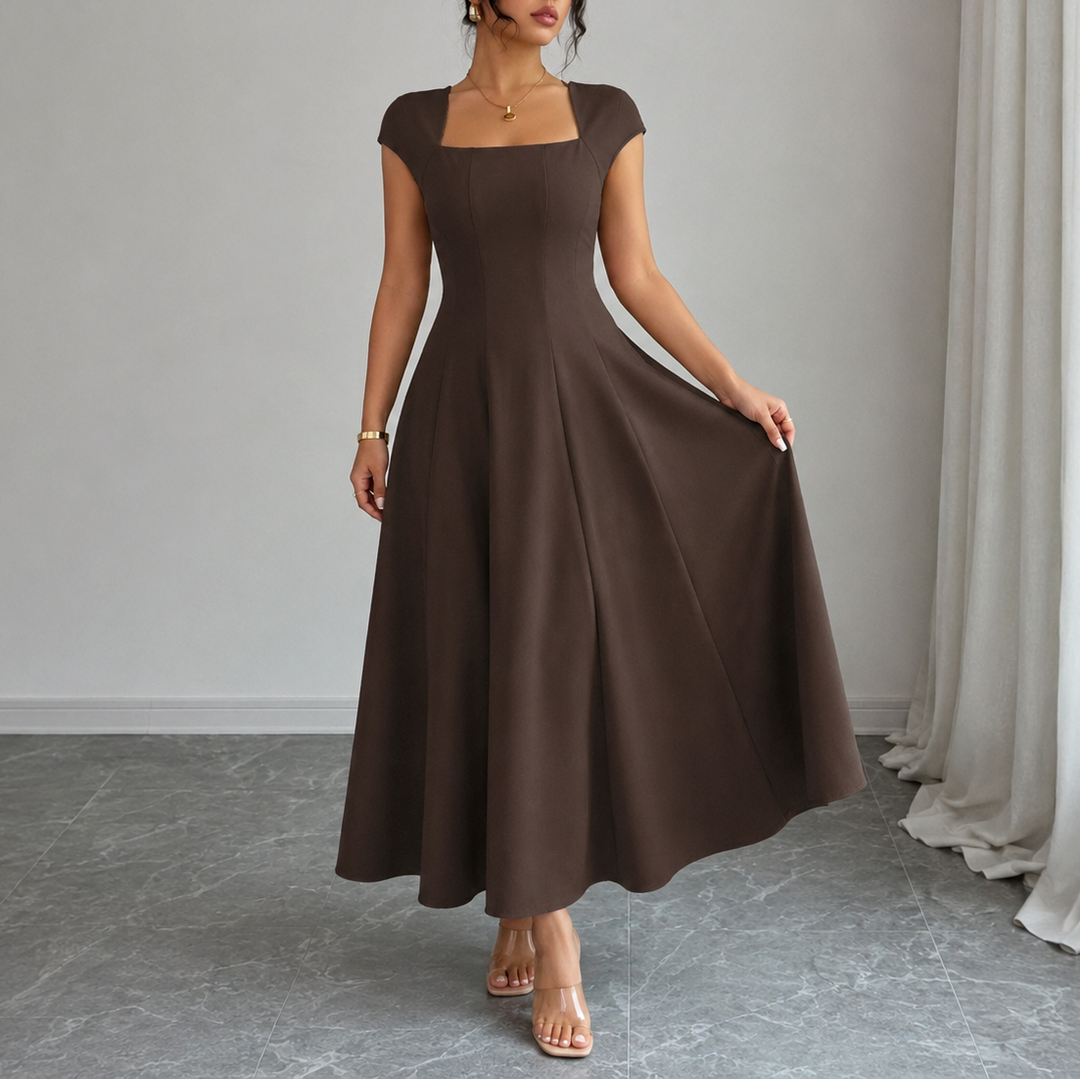Rosabel square neck satin midi dress – image 12