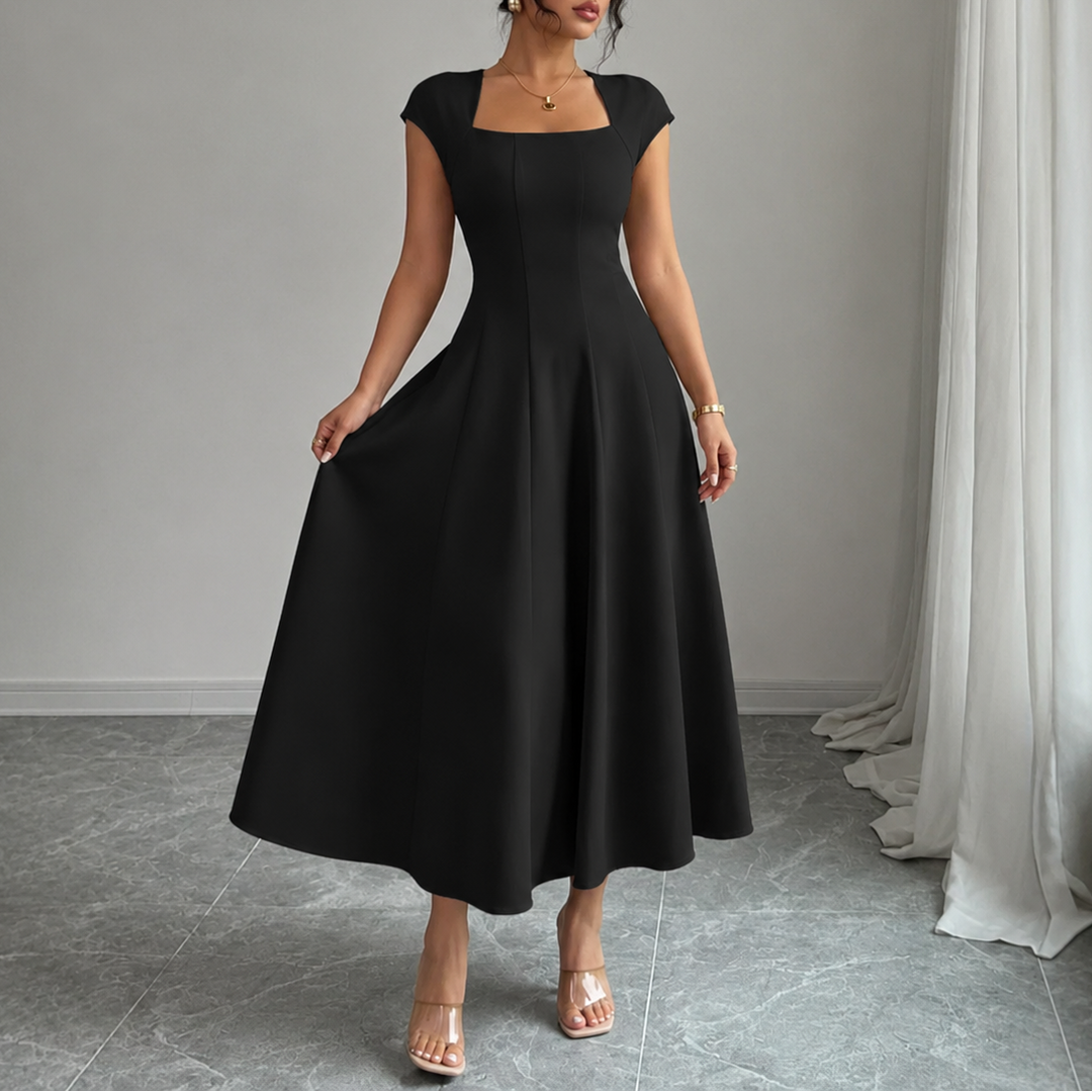 Rosabel square neck satin midi dress – image 13