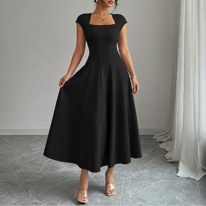 Rosabel square neck satin midi dress – image 13