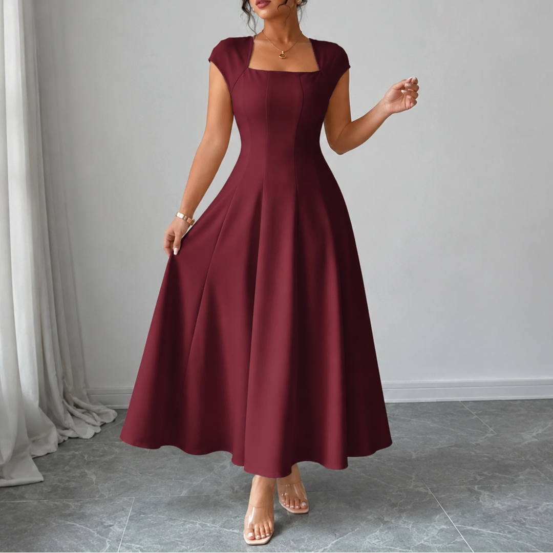 Rosabel square neck satin midi dress – image 14