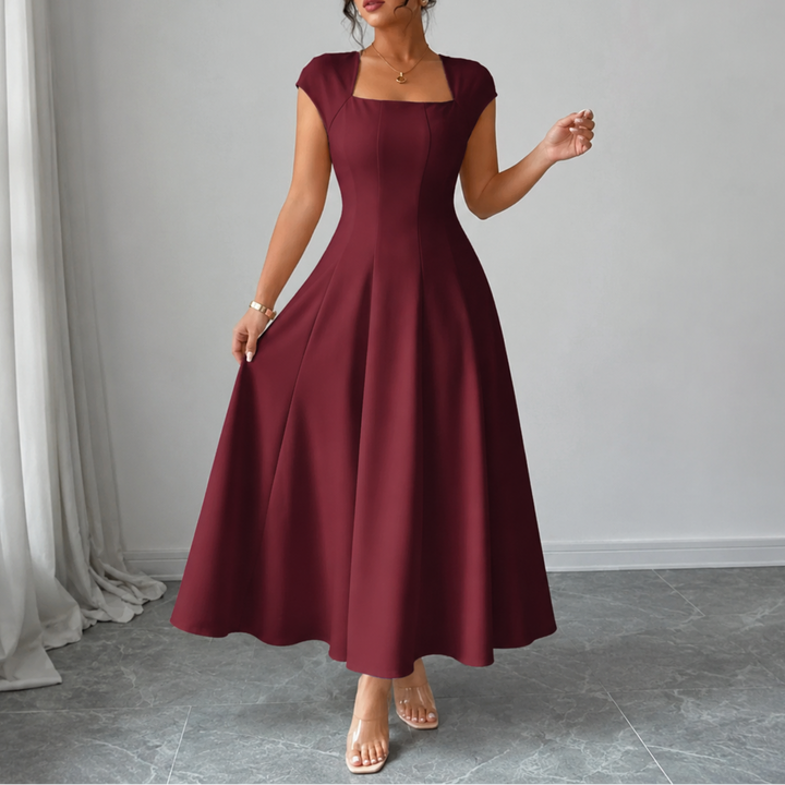 Rosabel square neck satin midi dress – image 14