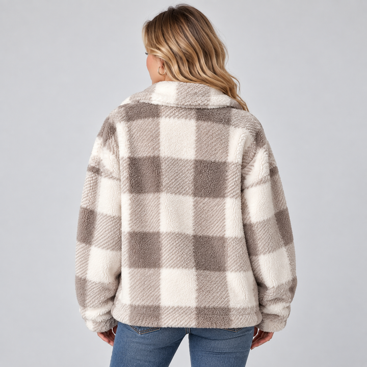 Pippa check fleece shacket jacket – image 2