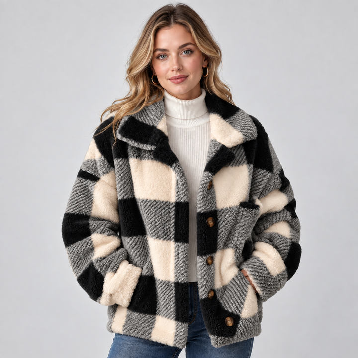 Pippa check fleece shacket jacket – image 6