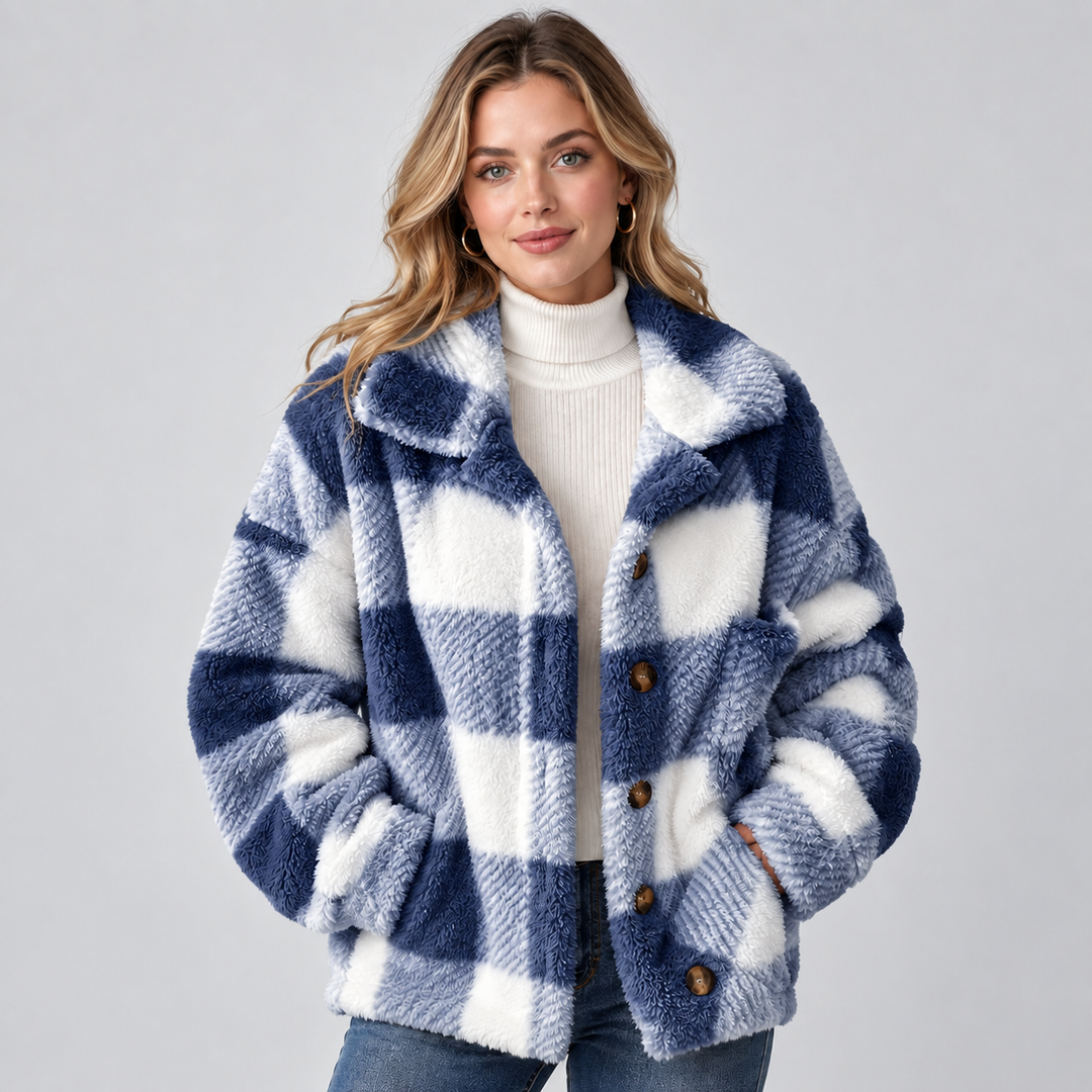 Pippa check fleece shacket jacket – image 7
