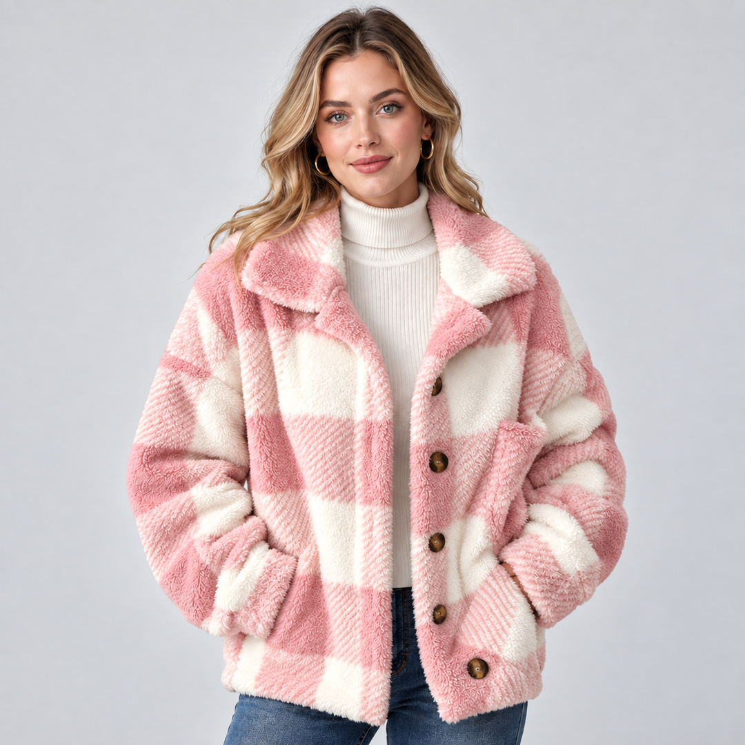 Pippa check fleece shacket jacket – image 5