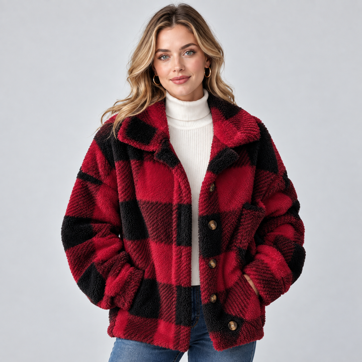 Pippa check fleece shacket jacket – image 8