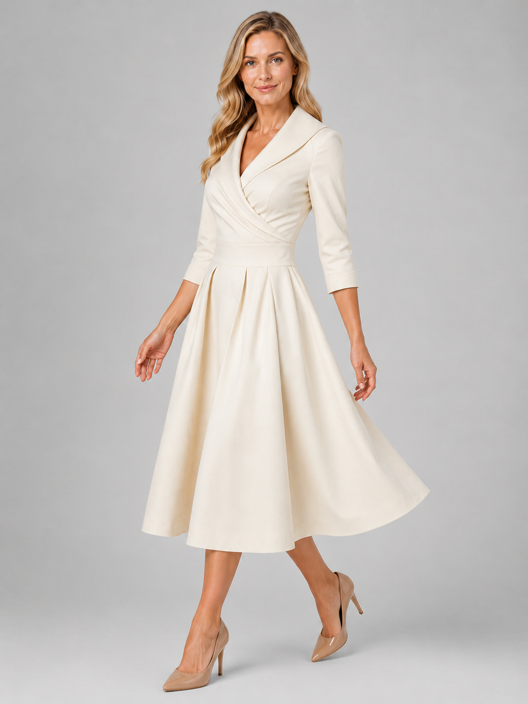 Camilla satin feel wrap midi dress – image 15