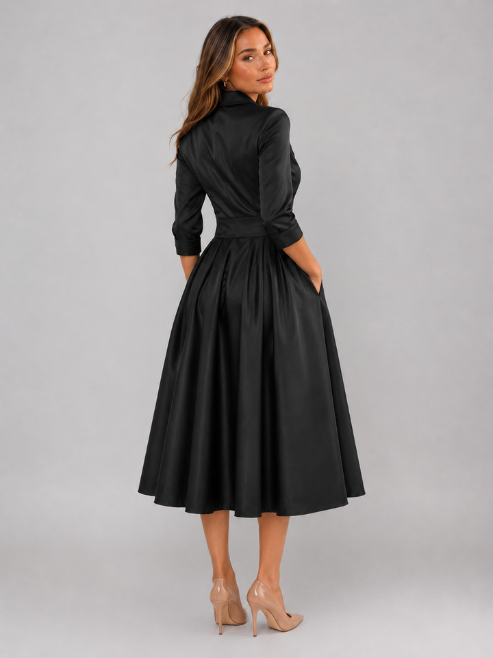 Camilla satin feel wrap midi dress – image 21