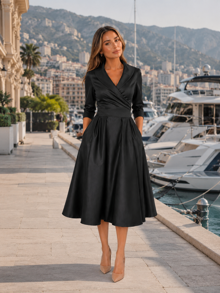 Camilla satin feel wrap midi dress – image 26