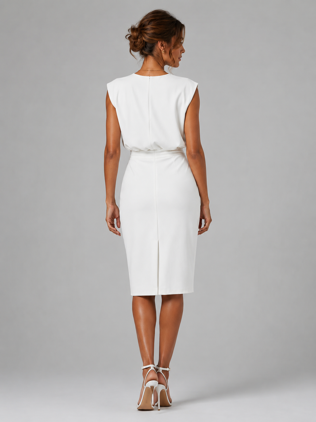 Primrose keyhole neck ruched midi dress – image 9