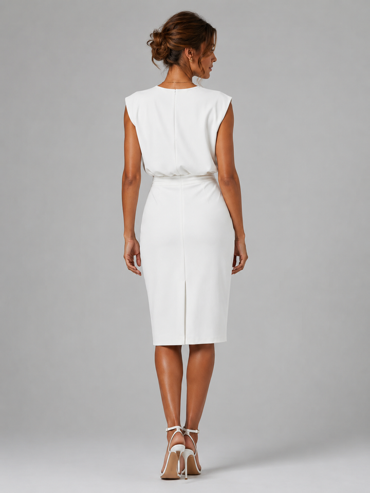 Primrose keyhole neck ruched midi dress – image 9