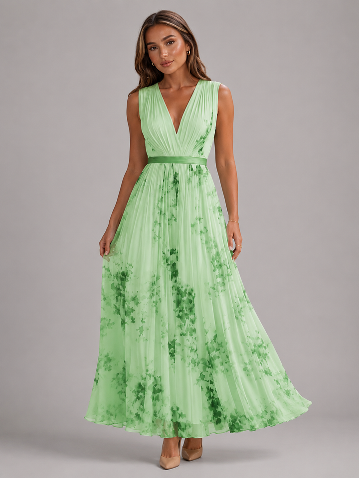 Posy floral pleated a line maxi dress – image 7