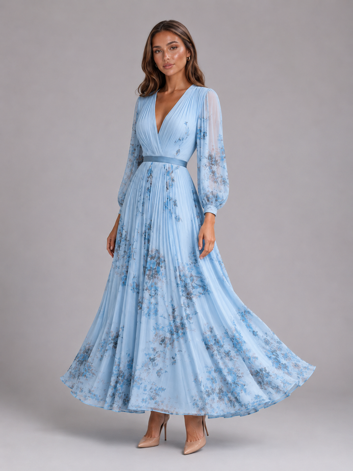 Posy floral pleated a line maxi dress – image 13
