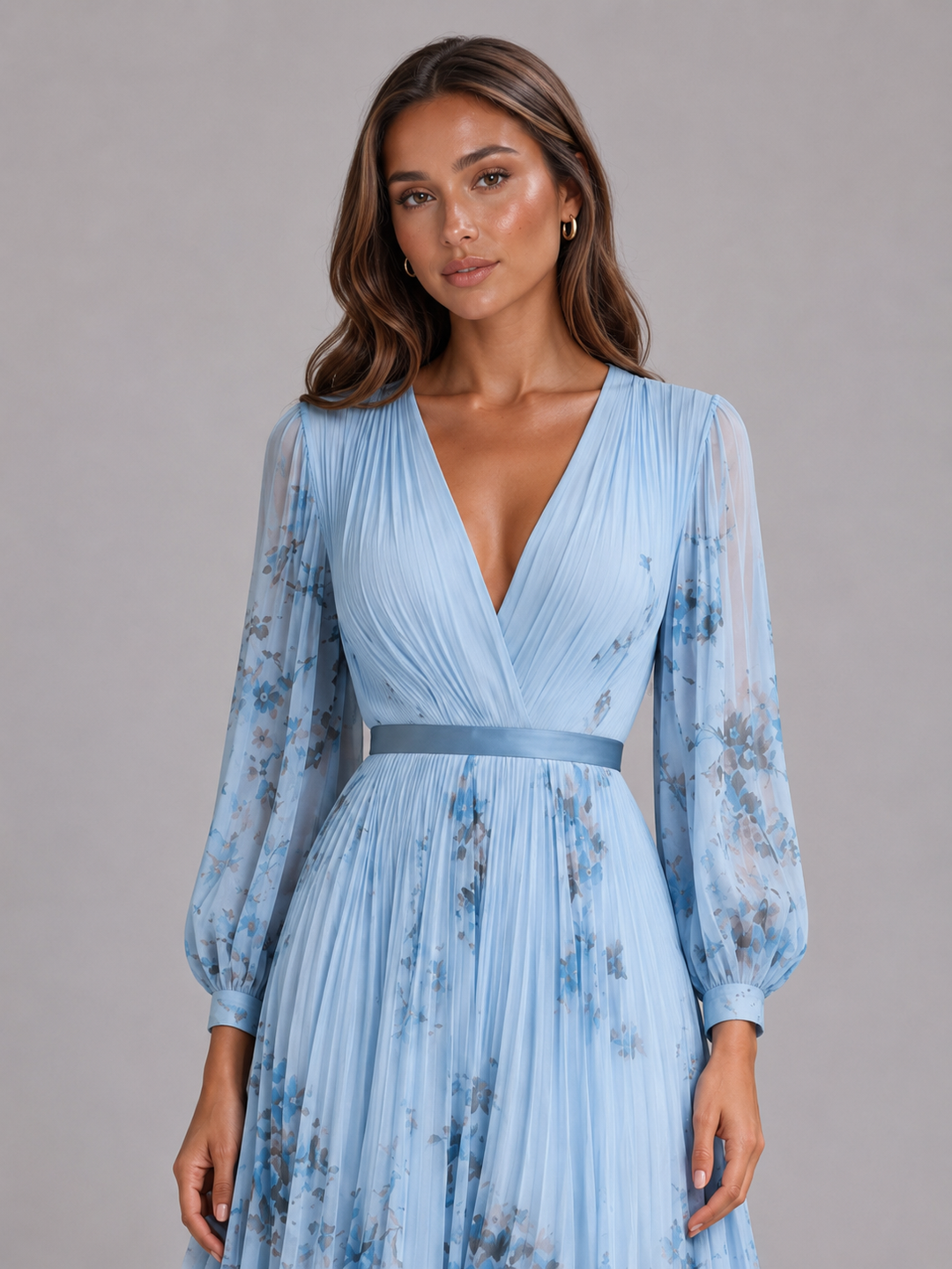 Posy floral pleated a line maxi dress – image 14