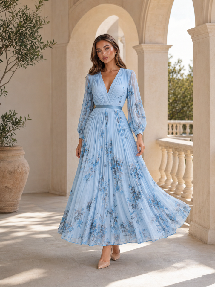 Posy floral pleated a line maxi dress – image 16