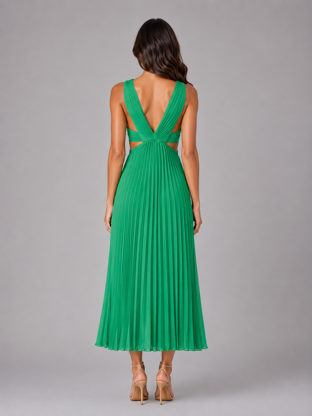 Delphine pleated cut out midi dress – image 9
