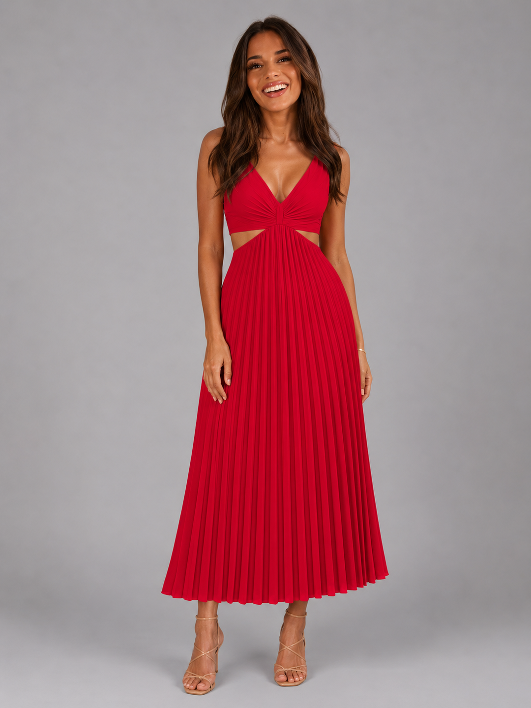 Delphine pleated cut out midi dress – image 13