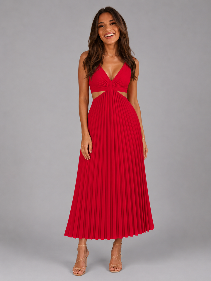 Delphine pleated cut out midi dress – image 13