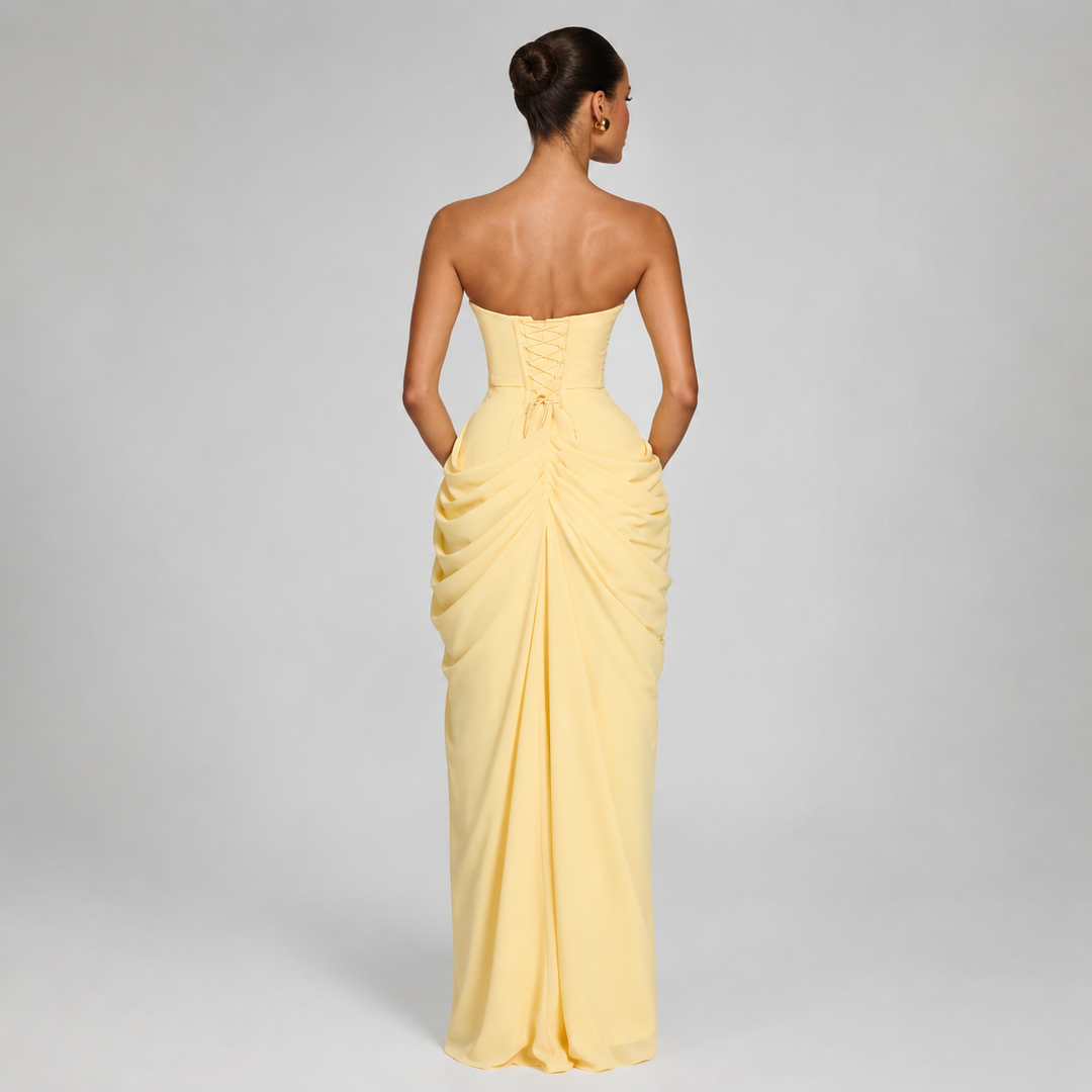Ophira strapless ruched maxi dress – image 2