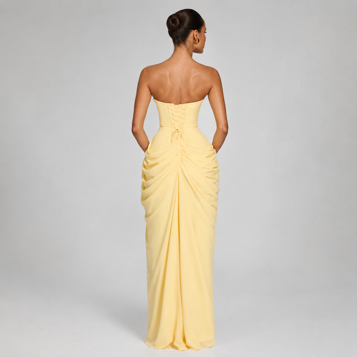 Ophira strapless ruched maxi dress – image 2