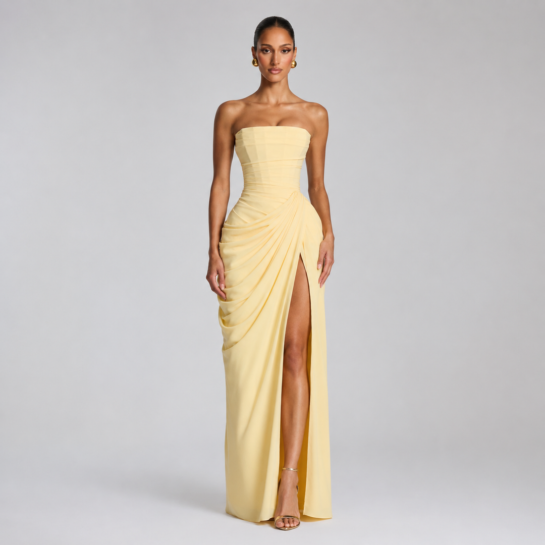 Ophira strapless ruched maxi dress – image 3