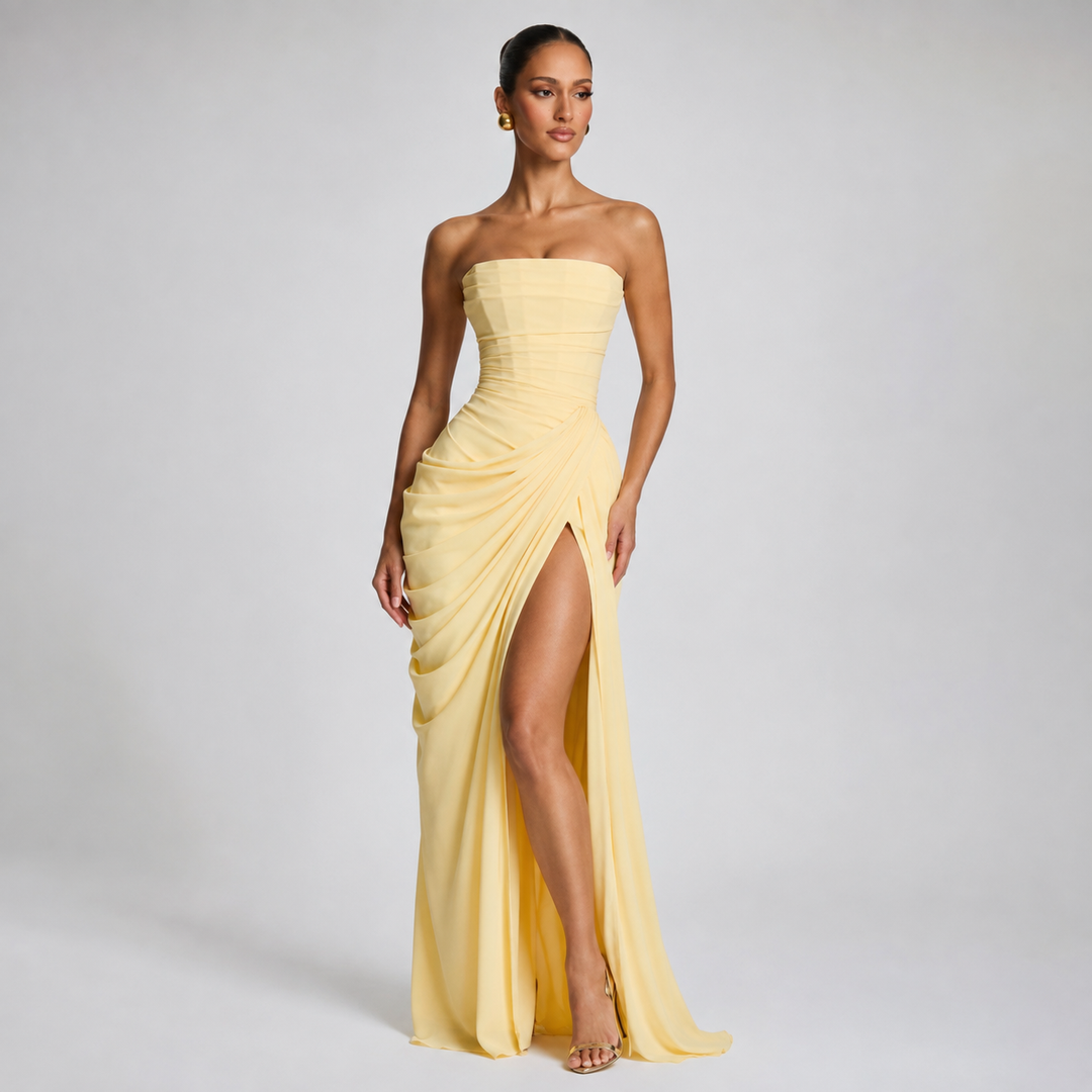 Ophira strapless ruched maxi dress – image 7