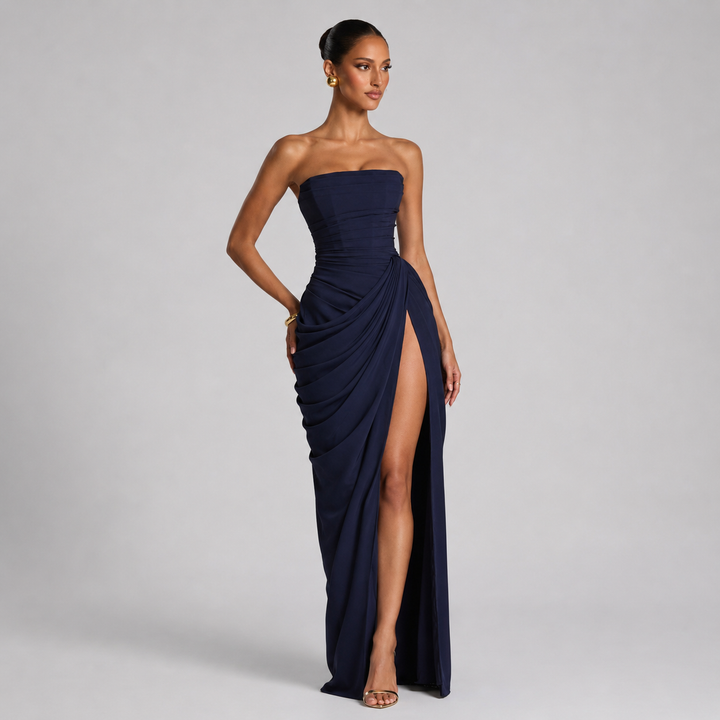 Ophira strapless ruched maxi dress – image 6