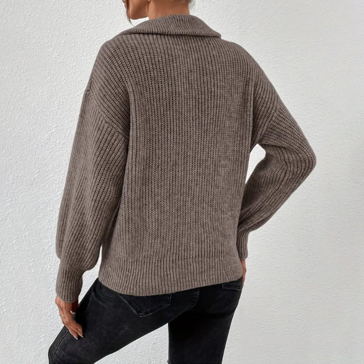 Dulcie chunky knit half zip jumper – image 3