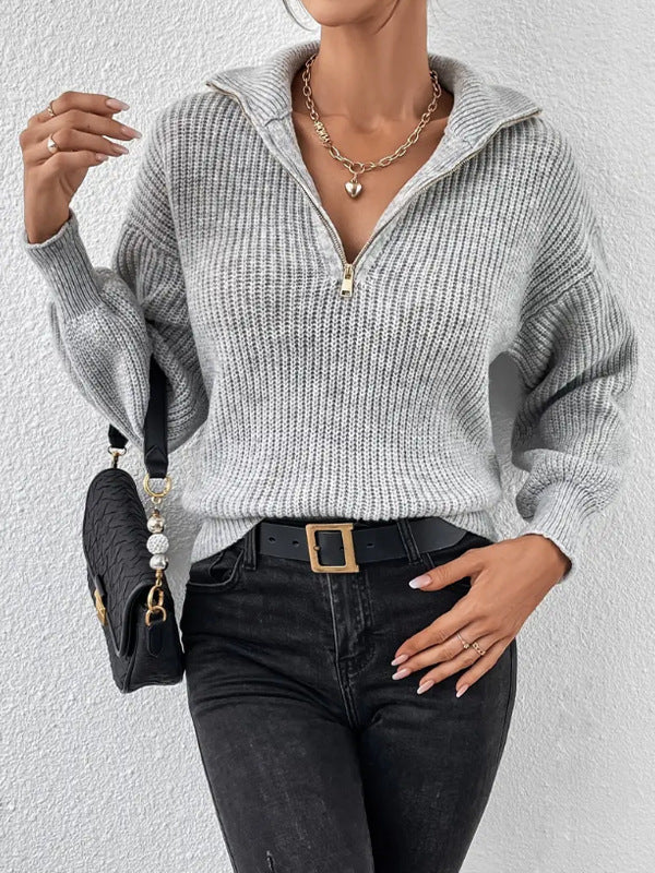 Dulcie chunky knit half zip jumper – image 4