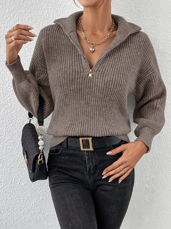 Dulcie chunky knit half zip jumper