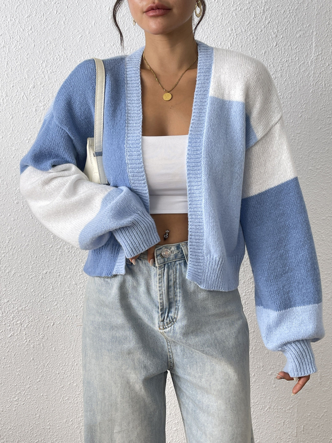 Rosalie cropped colour block cardigan