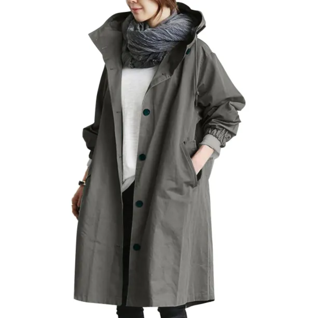 Avelina long hooded rain coat – image 7
