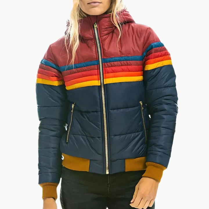 Velma hooded colour block puffer jacket – image 3