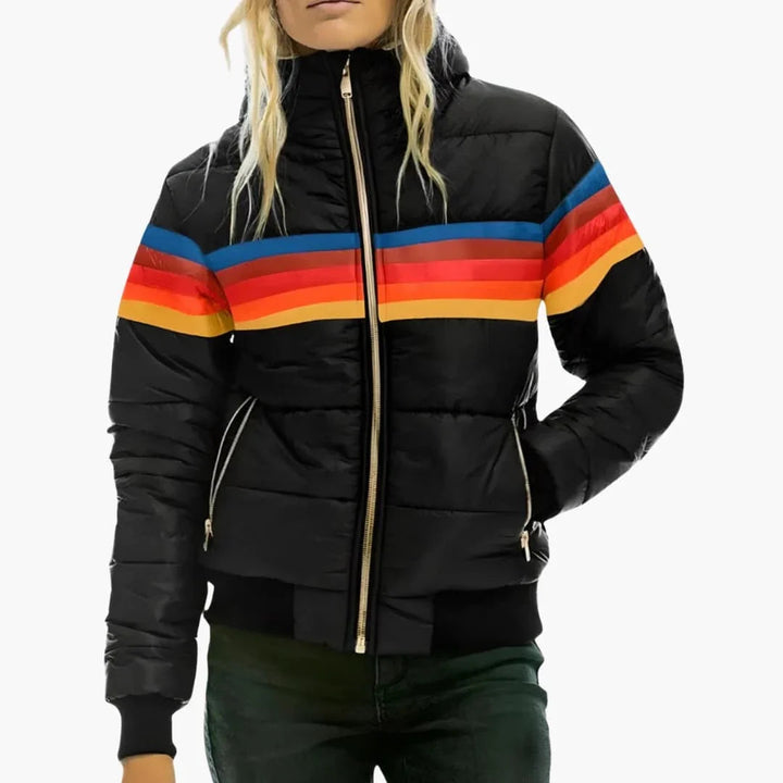 Velma hooded colour block puffer jacket – image 5