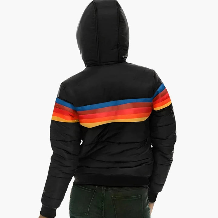 Velma hooded colour block puffer jacket – image 6