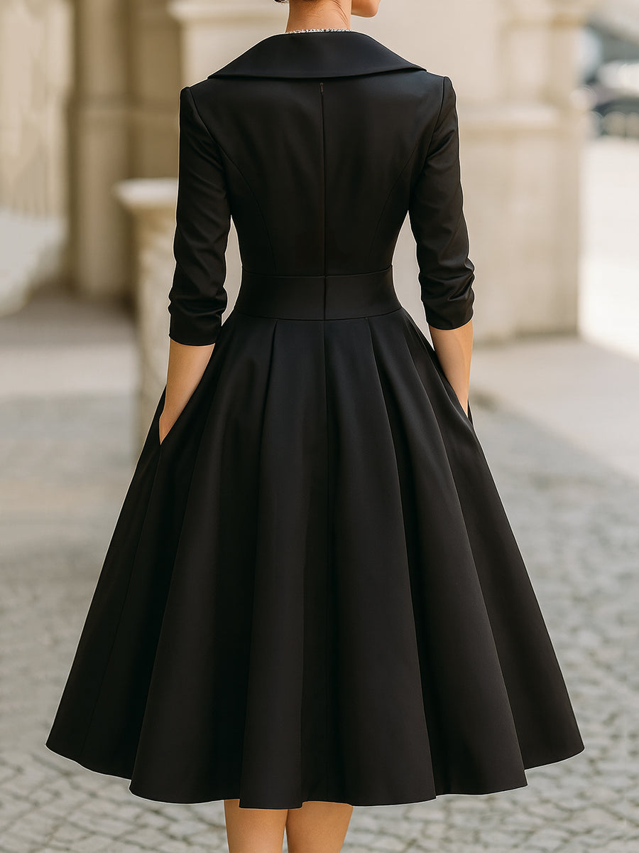 Albertine a-line wrap bodice midi dress – image 2
