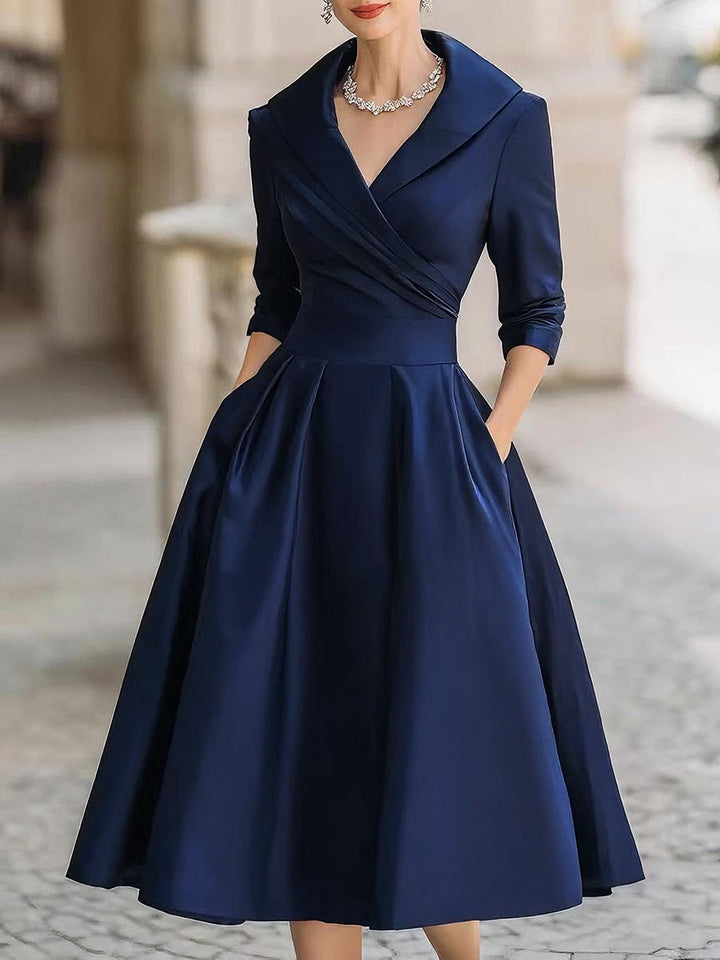 Albertine a-line wrap bodice midi dress – image 3