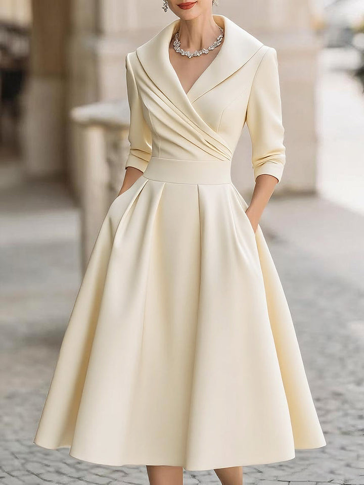 Albertine a-line wrap bodice midi dress – image 5