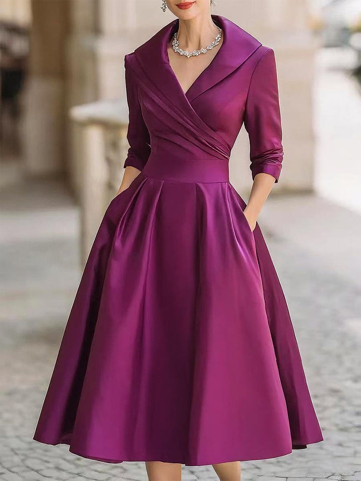 Albertine a-line wrap bodice midi dress – image 6