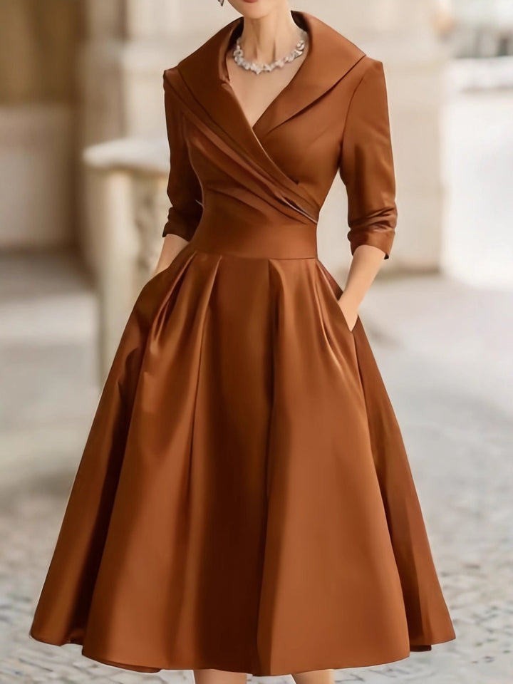 Albertine a-line wrap bodice midi dress – image 8