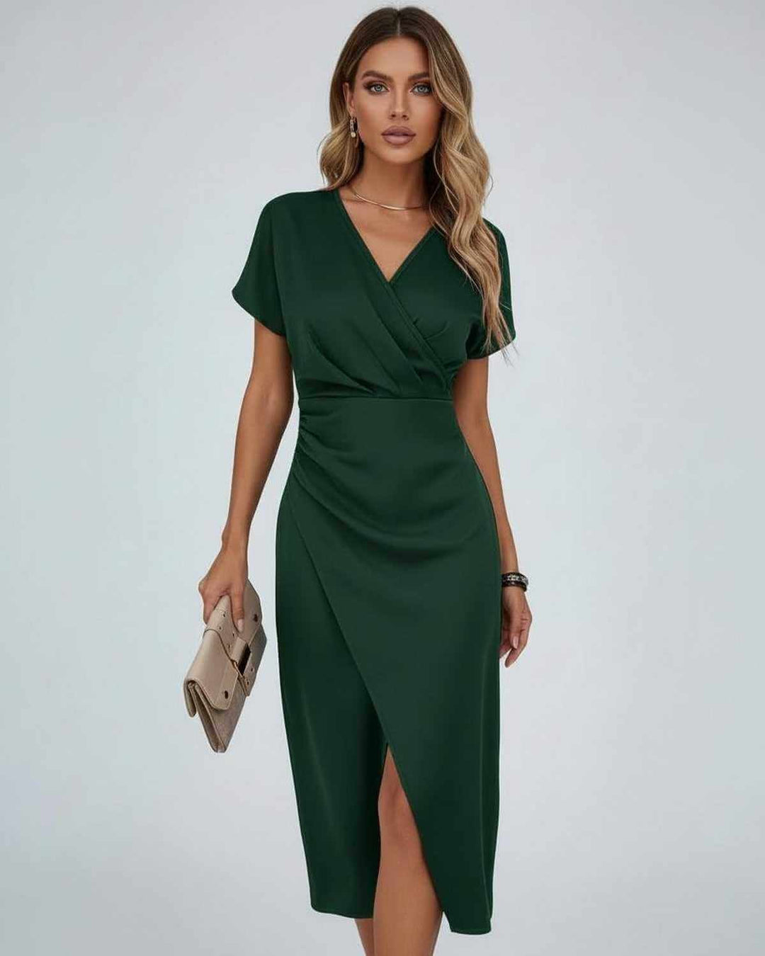 Georgia midi wrap dress with side slit – image 3