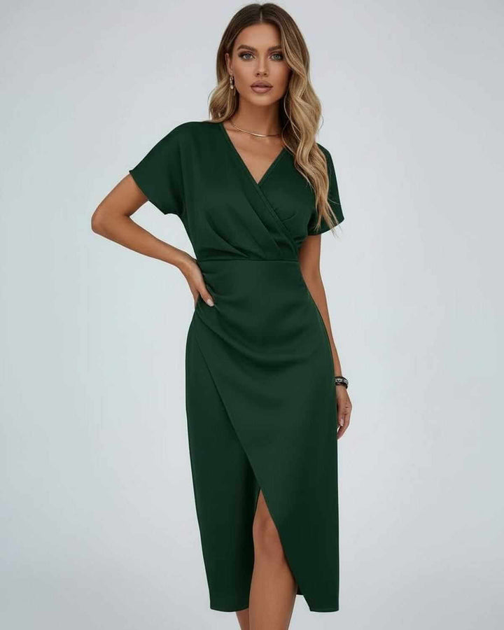 Georgia midi wrap dress with side slit – image 4