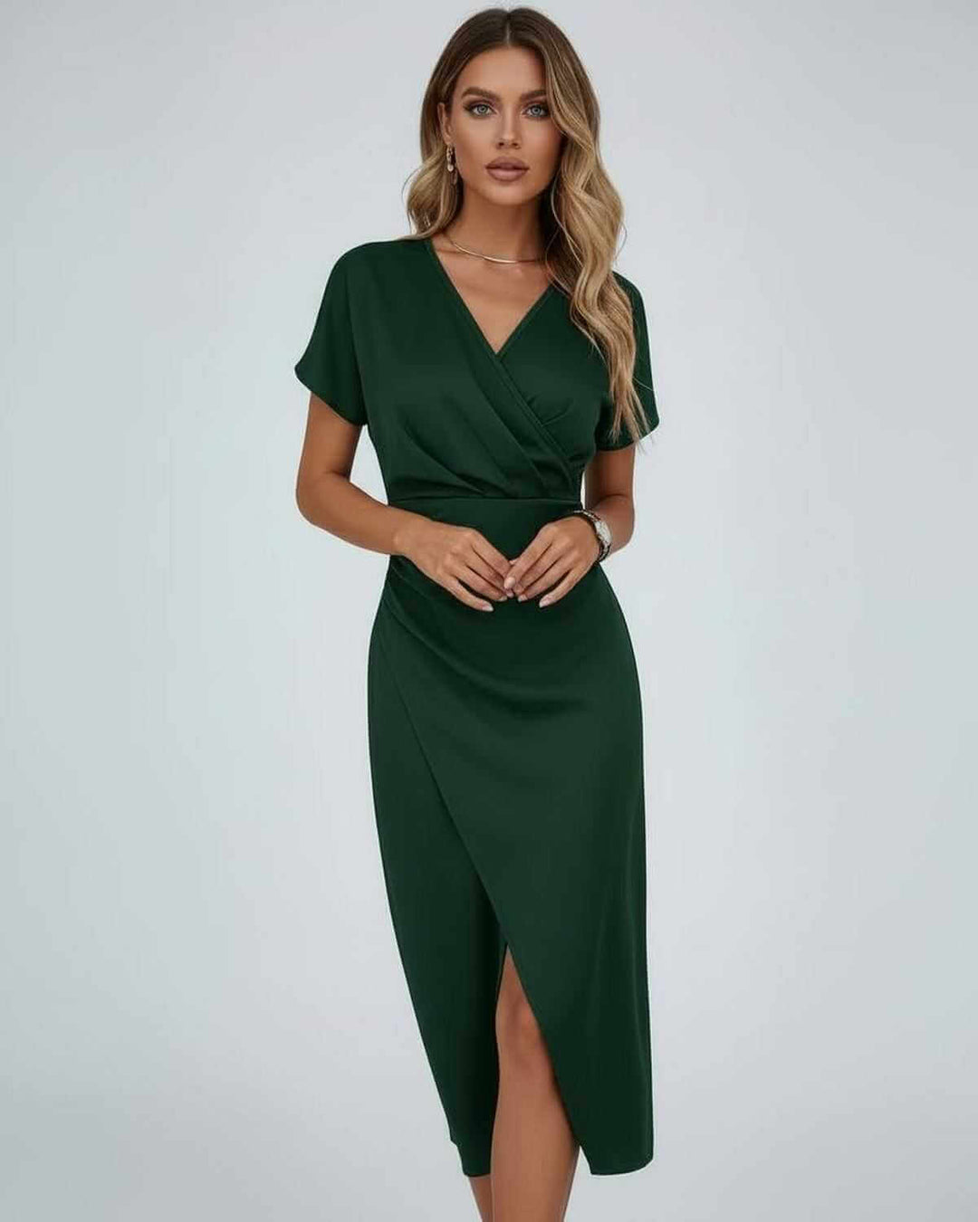 Georgia midi wrap dress with side slit – image 5