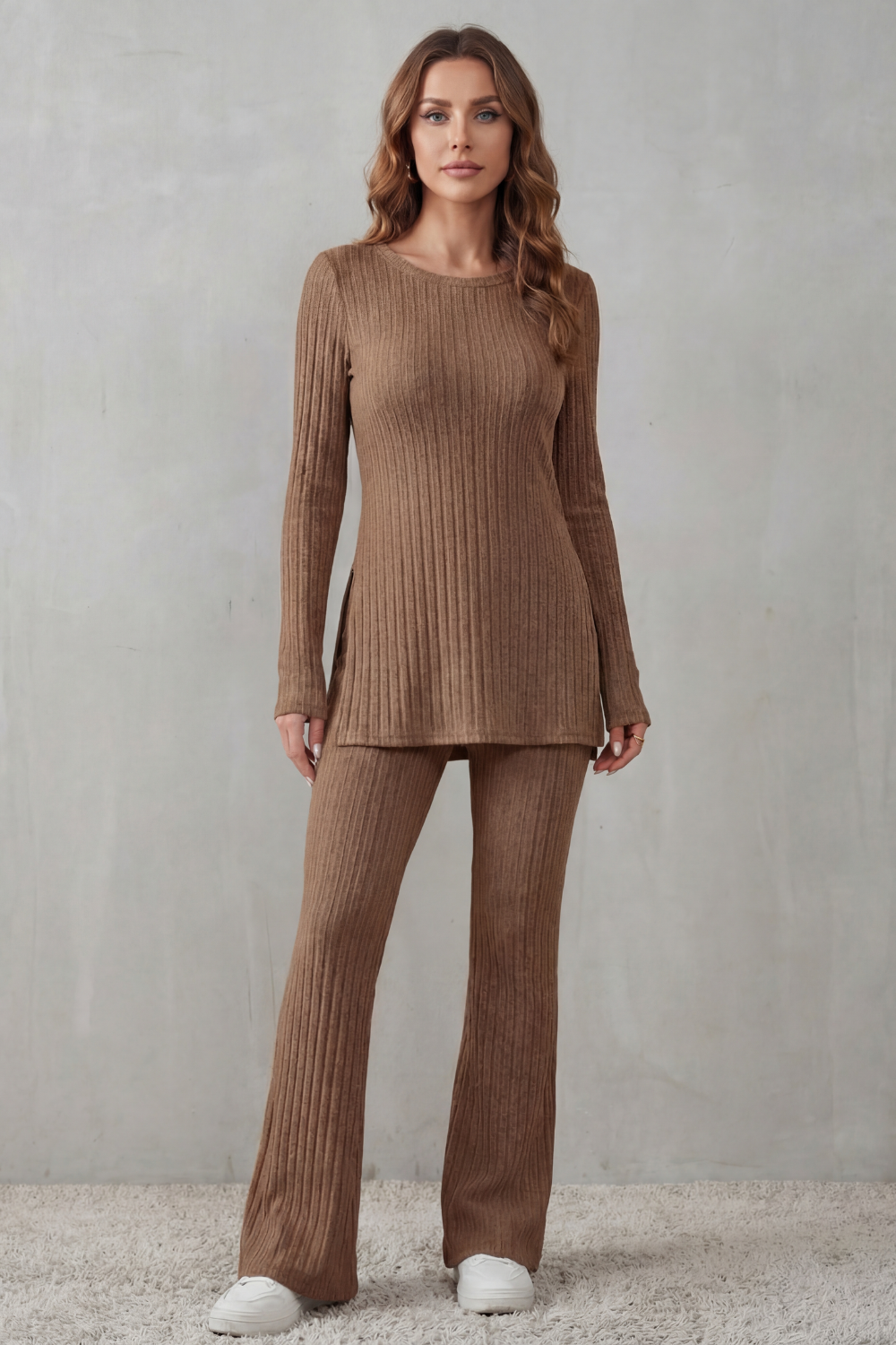 Frances ribbed tunic and flared trouser set – image 10