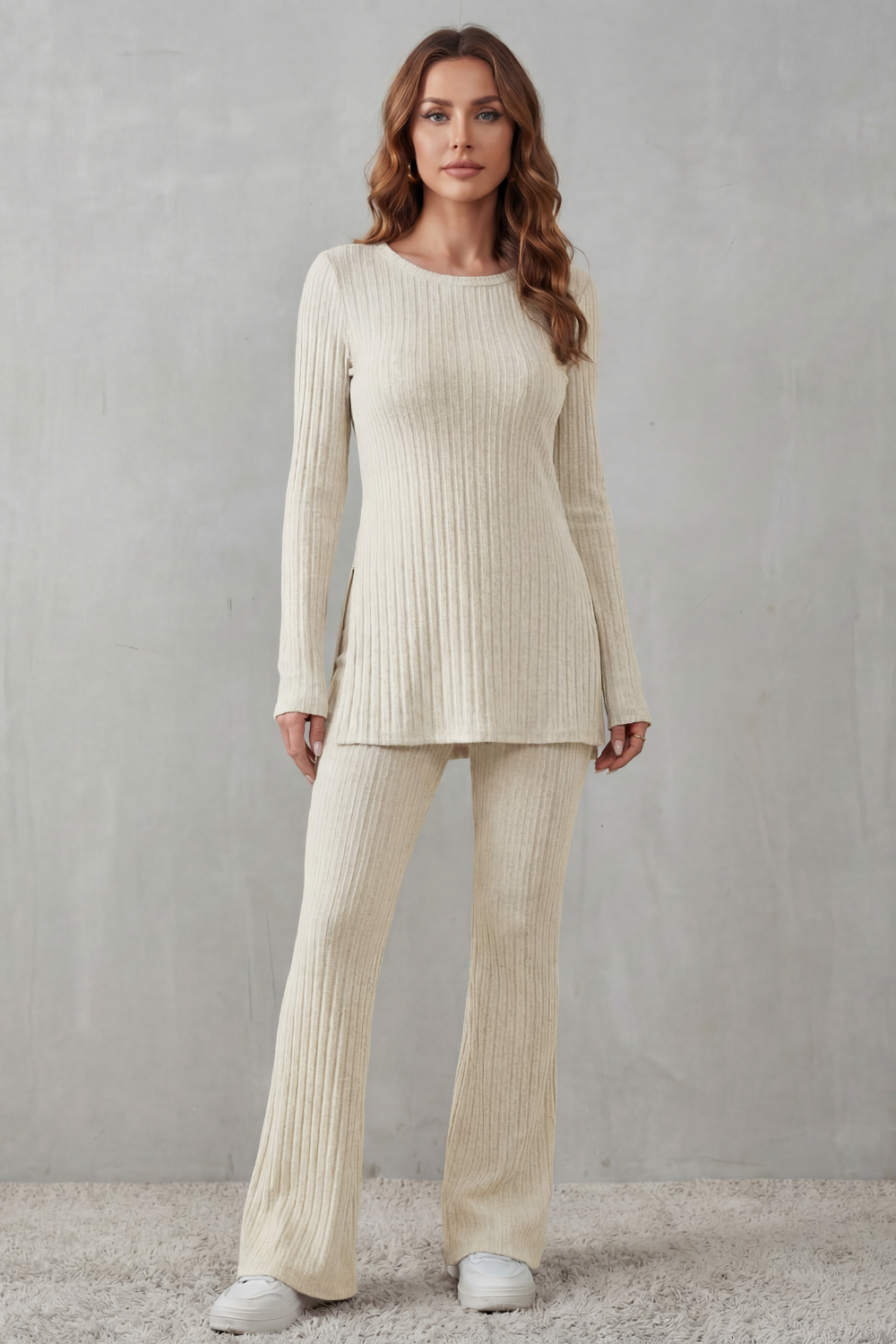Frances ribbed tunic and flared trouser set – image 12