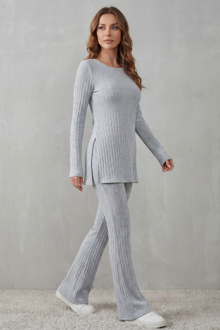 Frances ribbed tunic and flared trouser set – image 3