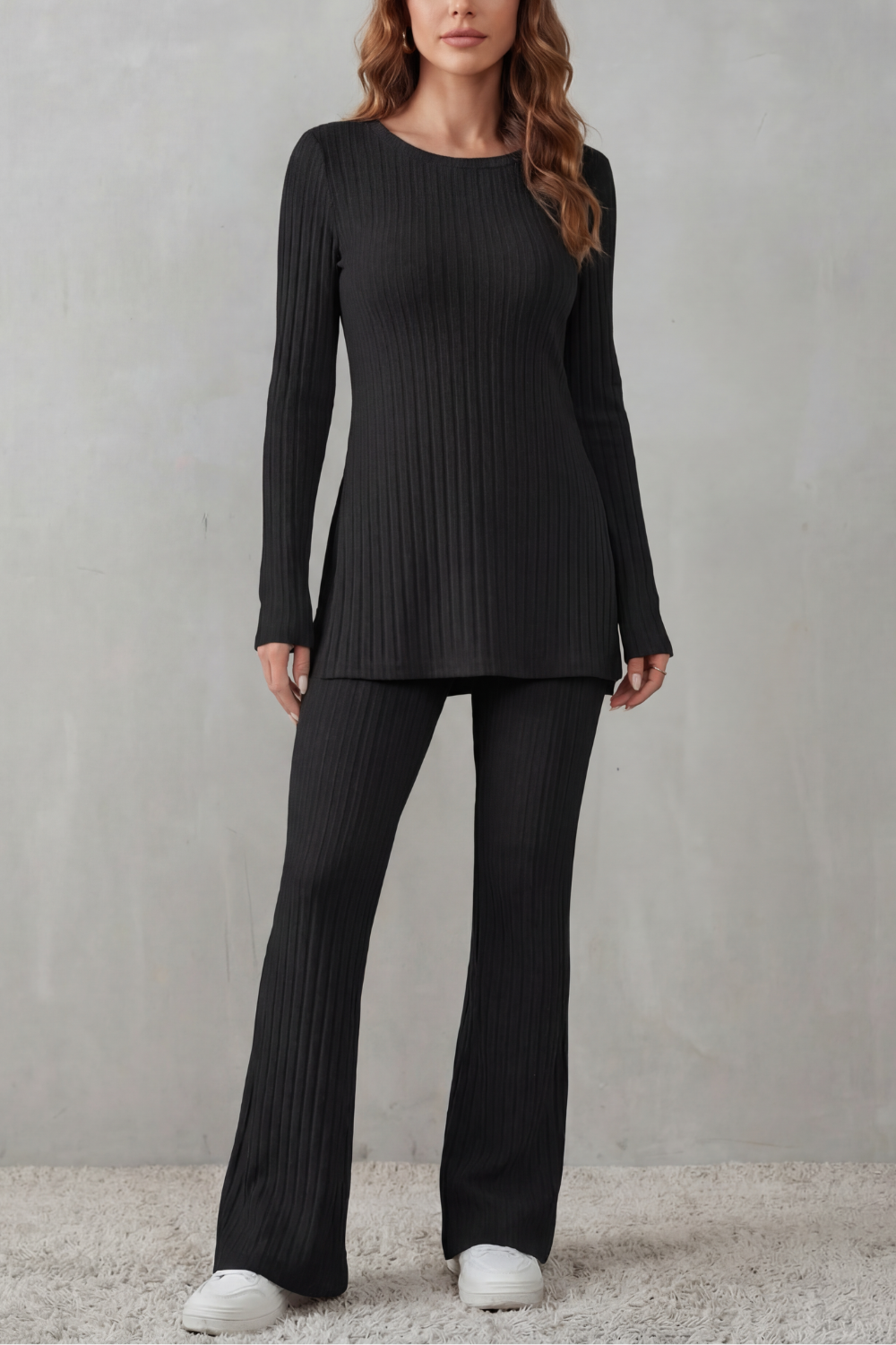 Frances ribbed tunic and flared trouser set – image 5