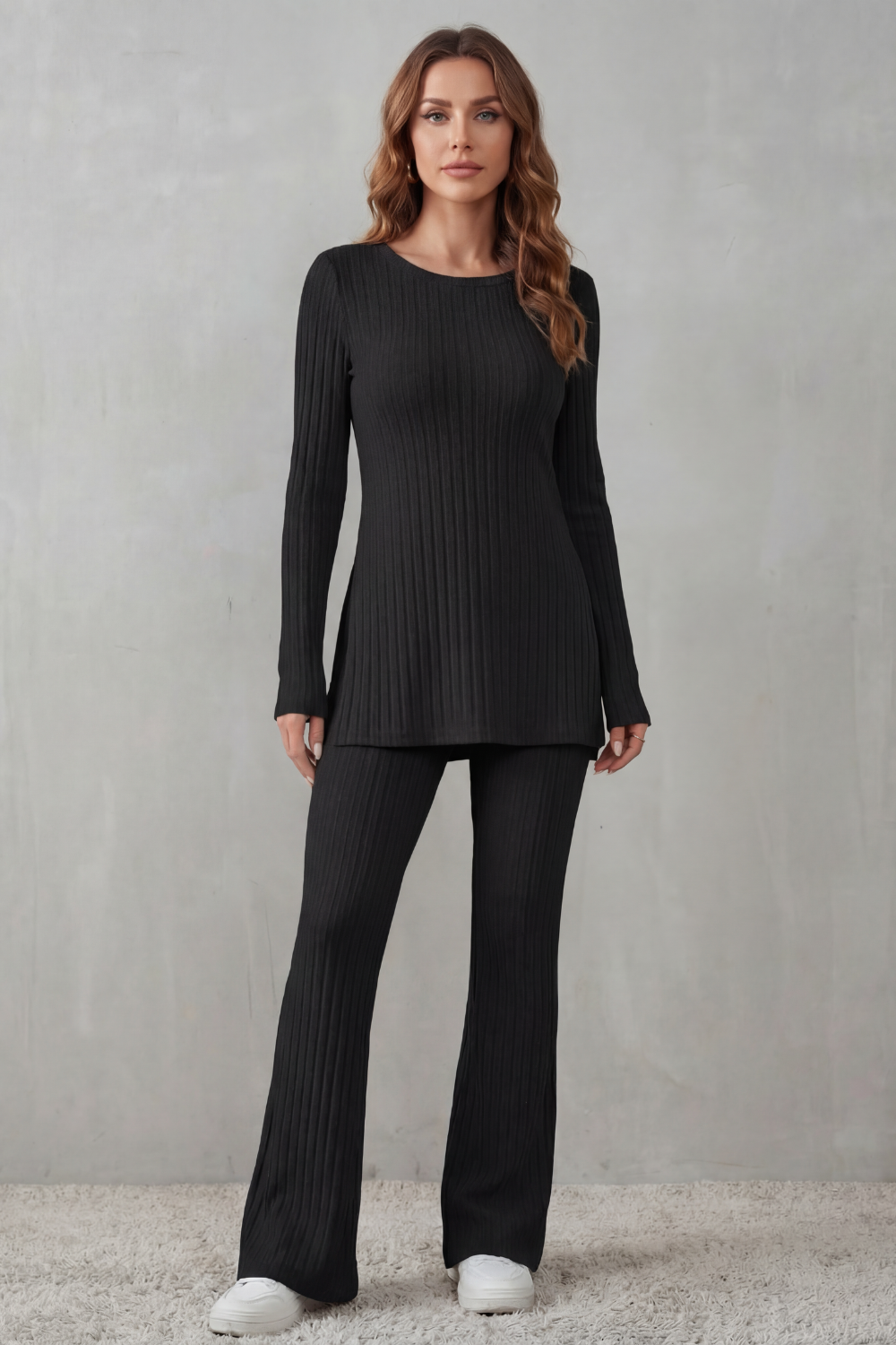 Frances ribbed tunic and flared trouser set – image 6